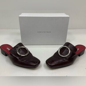 Dorateymur Leather Mules with Silver Buckle